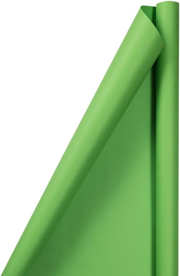 JAM Paper Gift Wrap - Matte Wrapping Paper - 100 Sq Ft Total - Matte Lime Green - 4 Rolls/Pack