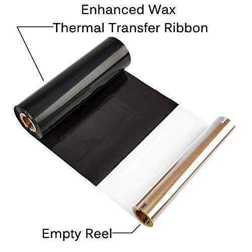 10 Rolls Desktop Thermal Transfer Ribbons -Enhanced Wax, 4.33" x 244'(110mm x 74m), 0.5" Core, for Zebra Desktop Printer