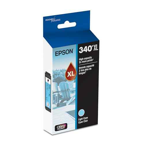 Epson 340 Claria Photo HD Ink High Capacity Light Cyan Cartridge (T340XL520-S) Works with Expression Photo XP-8800