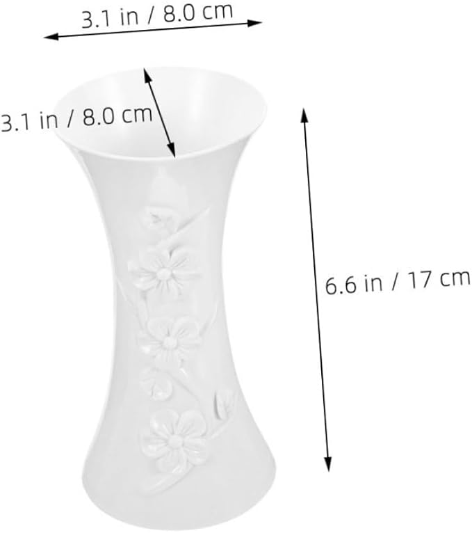 Angoily 3pcs Minimalist Plastic Flower Vases White Nordic Style Compact Lightweight Decorative Floral Arrangement Holders for Home Office Table Centerpiece Hydroponic Display