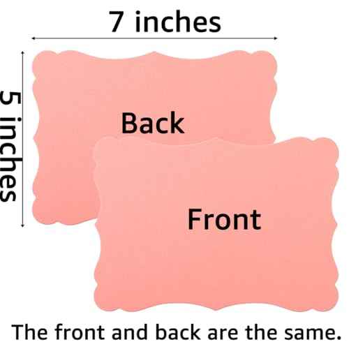 50 Pack Blank Kraft Cards Cardstock Thick Paper Brown Greeting Cards for DIY Gift Card Menus, Baby Shower and Wedding Invitations (Pink, 5 Colors, 5x7IN)