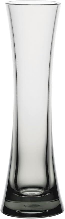 KLIFA- Small Acrylic Round Bud Vase, Shatterproof, High Transparency, Plastic Single Stem Vase, Hight 7.52 inch, 1 pc, Gray-Black