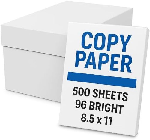 Multipurpose High Volume Copy Paper - 8.5 x 11 Inches, 500 Sheets, 96 Bright White | Ideal for Home & Office