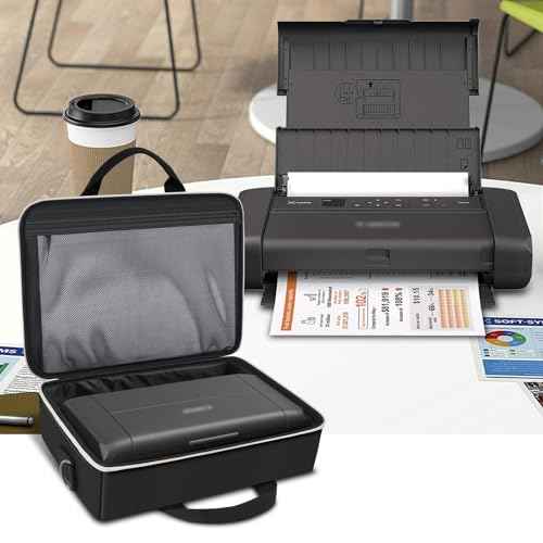 Wireless Mobile Printer Case Compatible with Canon PIXMA TR150/ iP110 Printers, Potable Travel Storage Bag Fit for Printer Charger, Ink Cartridges, Batteries and Accessories (Box Only) -Black