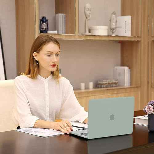 MOSISO Compatible with MacBook Pro 13 inch Case M2 2025, 2024, 2023, 2022-2016 A2338 M1 A2251 A2289 A2159 A1989 A1708 A1706, Plastic Hard Shell&Keyboard Cover&Screen Film&Storage Bag, Antique Green