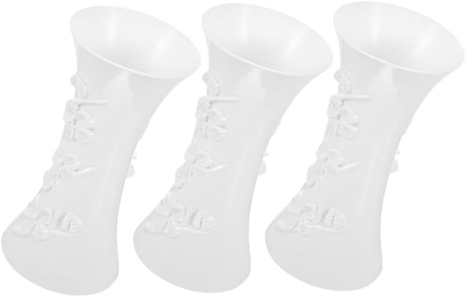 Angoily 3pcs Minimalist Plastic Flower Vases White Nordic Style Compact Lightweight Decorative Floral Arrangement Holders for Home Office Table Centerpiece Hydroponic Display