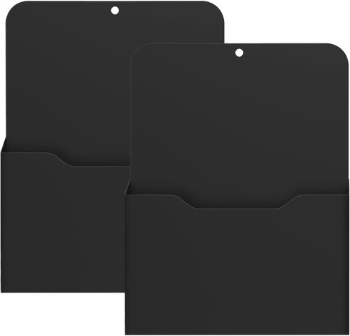 MoKo Magnetic File Holder - A4 Large Refrigerator Organizer for Pens & Markers | 2 Pack, Black