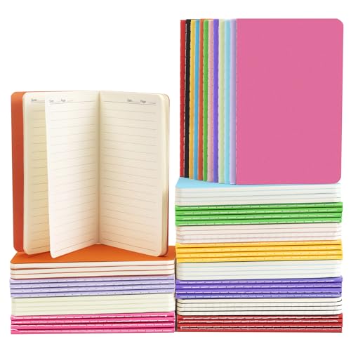 Lzerking Small Lined Notebooks Bulk 60 Packs Mini Journal Pocket Notepads Set Colorful Cover Notebooks Bulk Gifts for Kids 3.5 x 5.5 Inches, 30 Sheets/60 Pages