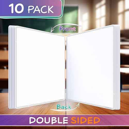 SCRIBBLEDO Small White Board Dry Erase Sheets 9¡±x12¡± for Kids Teacher Class Manipulatives Personal Mini Whiteboards Sheets Students Homeschool Supplies Small Dry Erase Boards Classroom Pack 10 Sheets