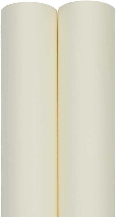JAM Paper Gift Wrap - Matte Wrapping Paper - 52.6 Sq Ft Total (17 in x 18 Ft Each) - Matte Ivory - 2 Rolls/Pack