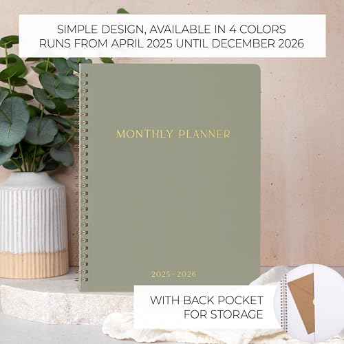 Beautiful 2025-2026 Monthly Planner and Calendar Book - Aesthetic To Do List Notebook For Women to Easily Organize Your Tasks and Boost Productivity - Runs From April 2025 Until December 2026