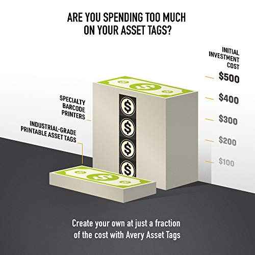 Avery White Asset Tag Labels, 3/4" x 1-1/2", Laser Printable Tags, 320 Waterproof Labels (61525)