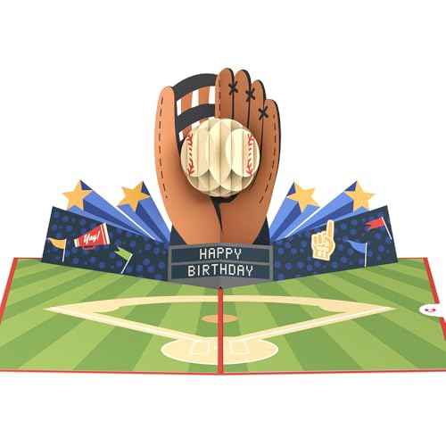 Lovepop Birthday Pop-Up Card for Him - 3D Baseball Greeting Cards for Boys, Men - Grand Slam - 5" x 7" Card - Blank Note Card & Envelope Included