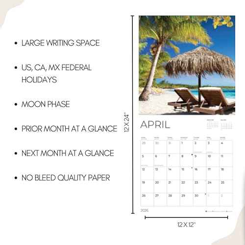 2026 Flowers Wall Calendar 12 Month | 12" x 24" Open | Giftable | Nature Calendar 2026 | Thick & Sturdy Paper for Calendar Organizing & Planning | Pacific Waters Press (Flowers)