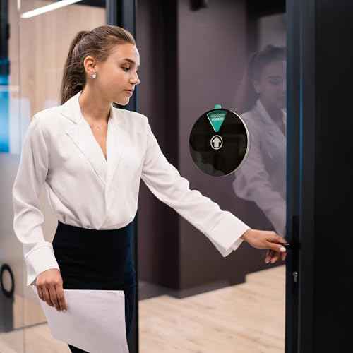 Office Door Signs - Rotating Status Door Sign - Do not Disturb, Out of Office, In a Meeting, Back Soon, Working Remotely, Welcome Come In - Dual Mounted Fit For Door, Wall or Window