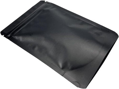 PABCK Mylar Stand-Up Resealable Bags - 3.55mil Thick Frosted Black Foil | 50 Pack, 3.35x5.1 Inch Food Storage Pouches