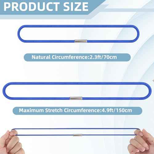 Trash Can Rubber Bands Set of 3,Garbage Can Bands Elastic for 13 to 30 Gallon Garbage Cans,Elastic Rubber Band,Stretch Trash Bag Band for Kitchen Office School(Black Blue Green)