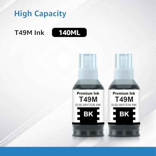 Compatible T49M Sublimation Ink Replacement for T49M1 Black Autofill for SureColor F170 F570 Sublimation Printer (2 Black)