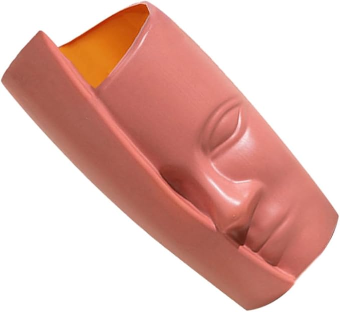 Abstract Face Plastic Vase Lightweight Decorative Flower Pot for Home and Office Modern Artistic Dry Flower Container Stylish Household Ornament
