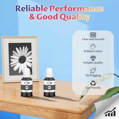 GI-26 GI26 GX4020 GX6120 Black Ink Refill Bottles Compatible with Canon 26 GI-26 GI26 GI 26 Black Ink Bottle Refill for Canon Maxify GX4020 GX6120 GX7021 GX7120 GX5020 GX7020 GX6021 GX5120 Printer