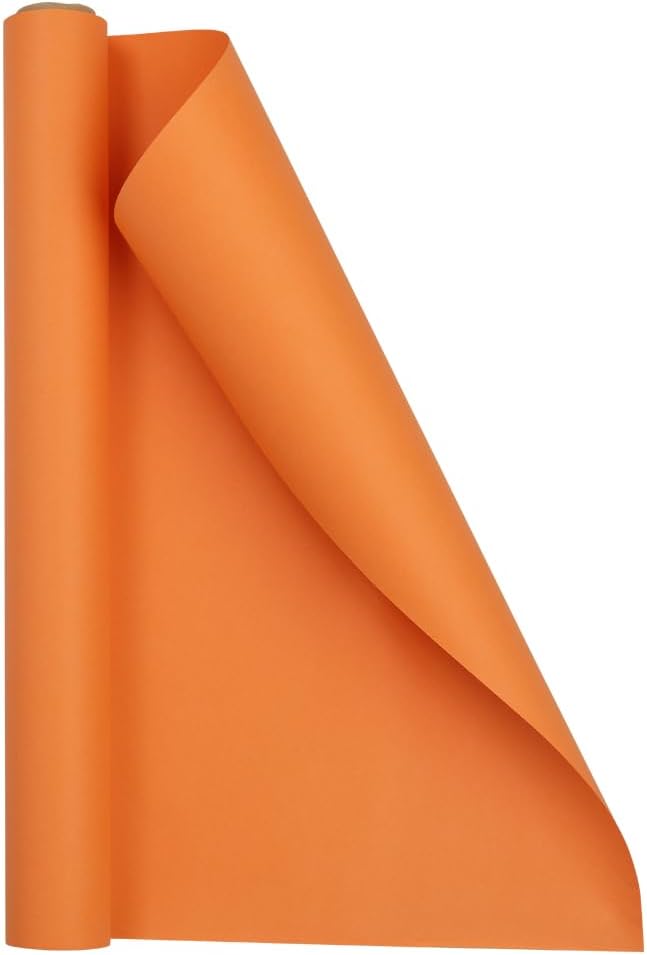 JAM Paper Gift Wrap - Matte Wrapping Paper - 26.3 Sq Ft (17 in x 18 Ft) - Matte Orange - Roll Sold Individually