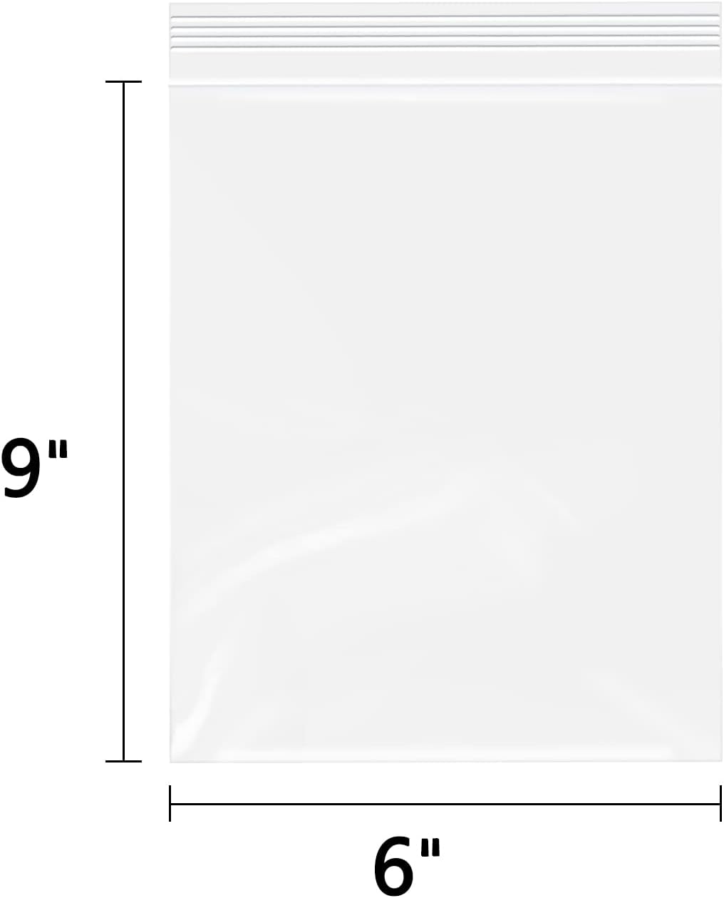 WEPOLY Clear Plastic Reclosable Zip Bags - 6" x 9" (500 Count) | 2 Mil Zipper Bags for Cards, Bakery & More