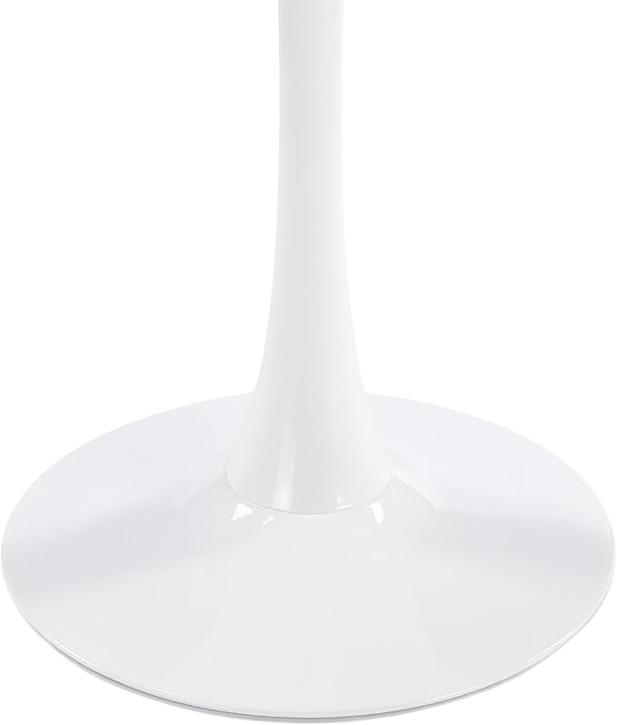 31.5 Inch Square Dining Table for 2 to 4 Person Mid Century Modern Tulip Table with Metal Pedestal Base Thick MDF Top for Apartment Kitchen Bistro Office, White