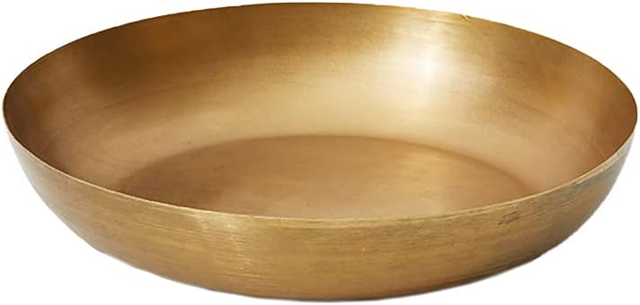 Serene Spaces Living Vintage Gold Decorative Iron Bowl, Table Centerpiece, Fruit Bowl, Floating Candle-Holder, Flower Bowl Vase, Potpourri, Catchall, Dining Table (Small - Pack of 1)