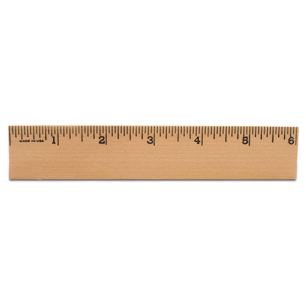 Woodpeckers 6-Inch Wooden Rulers - Pack of 5 for School, Crafts, and Educational Use