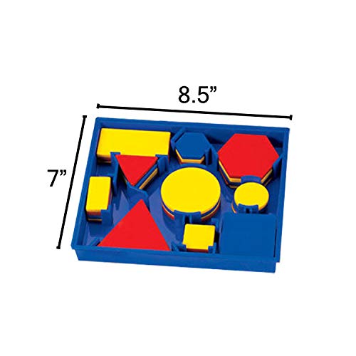 Hand2Mind Plastic Attribute Blocks - Geometry Set for Preschool Learning | 60 Manipulative Shapes for Montessori Math