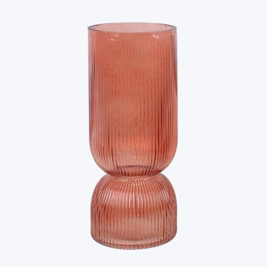 Young's Inc Handblown Glass Tabletop Vase Coral 13696
