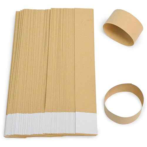 L LIKED Blank Kraft Currency Straps - Money Bands for Bill Wrappers, Self Adhesive Cash Organizer, 8 x 1.25 Inch (120 Bands)