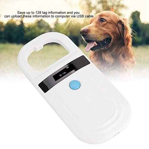 Pet Microchip Reader RFID 134.2Khz, Pet ID Microchip Scanner with 0.91 Inch High Brightness OLED Display and Rechargable by Type-C for Animal Tracking