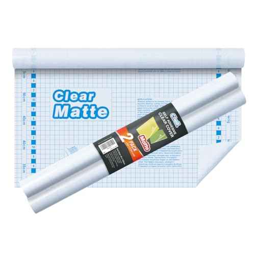 Chell 2 Pack Matte Clear Contact Paper Roll for Books, Crafts and Countertops, Self Adhesive Book Cover, 17.5 in x 5 ft