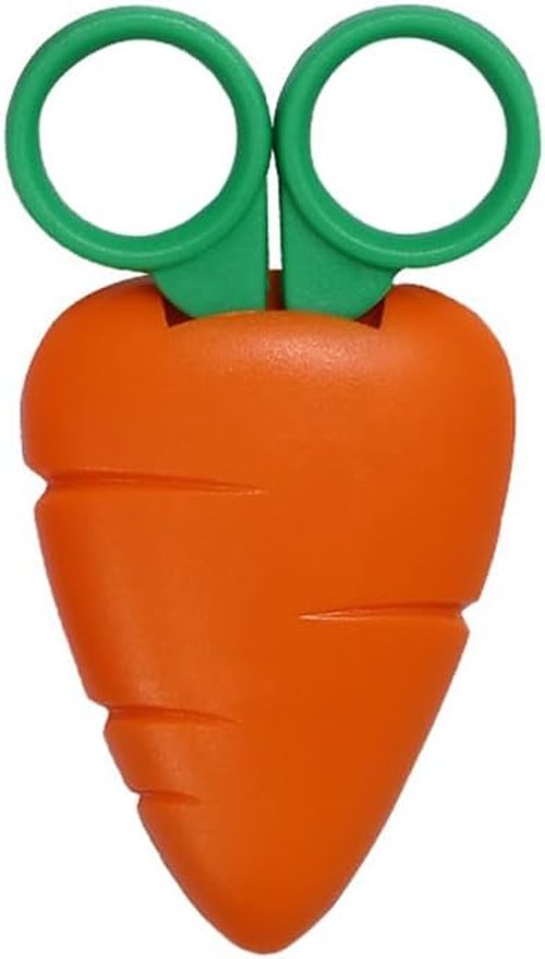 AKOAK Creative Fruit Scissors - Fun Carrot Design with Refrigerator Magnets for Kids' Home Decor