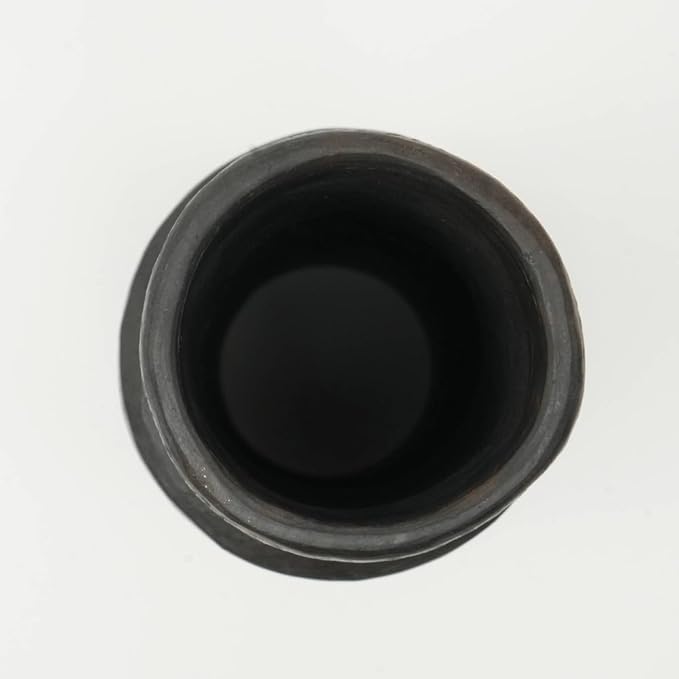 Handmade Longpi Black Pottery Vase Traditional Clay Art Piece for Home Decor and Flower Arrangement