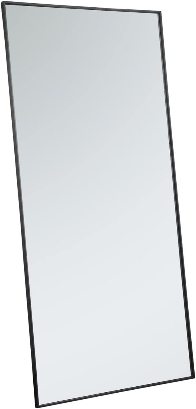 Elegant Decor Eternity 72" x 36" Contemporary Metal Frame Mirror in Black