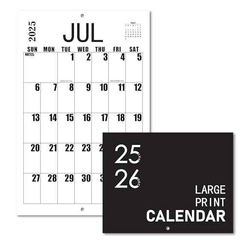 Large Wall Calendar 2025-2026, Big Grid Jumbo Calendar 23 x 15 Inches Runs From Now to Dec 2026, Large Print Wall Calendar Perfect for Planning, Organizing, and Scheduling Your Life