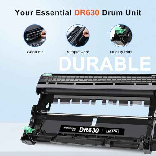 Compatible DR630 Drum Replacement for Brother DR630 DR 630 to Compatible with HL-L2300D HL-L2320D HL-L2340DW HL-L2380DW HL-L2680W DCP-L2520DW DCP-L2540DWHL-L2305W MFC-L2705DW MFC-L2707DW Printer