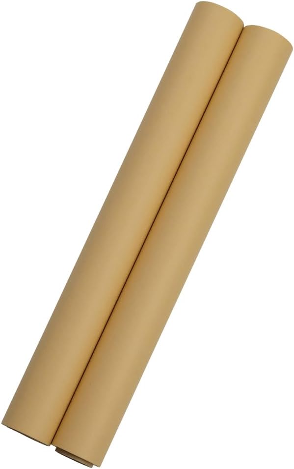 JAM Paper Gift Wrap - Matte Wrapping Paper - 52.6 Sq Ft Total (17 in x 18 Ft Each) - Matte Natural Tan/Light Kraft - 2 Rolls/Pack