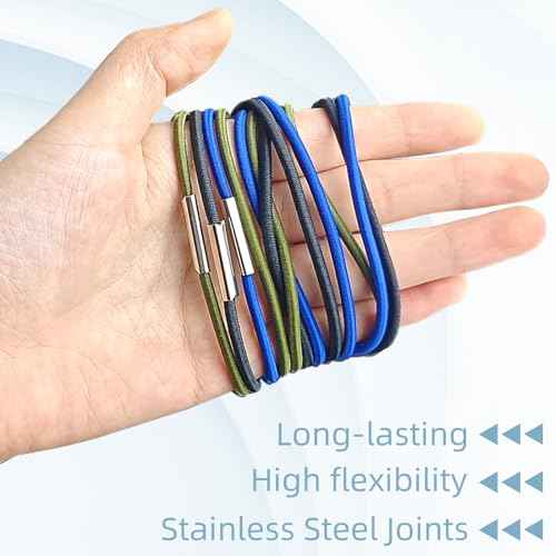 Trash Can Rubber Bands Set of 3,Garbage Can Bands Elastic for 13 to 30 Gallon Garbage Cans,Elastic Rubber Band,Stretch Trash Bag Band for Kitchen Office School(Black Blue Green)