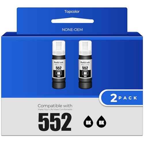 552 Black Ink Bottles ET-8550 ET-8500 Replacement for 552 Ink Refill Bottle (2 Black) Work for Photo ET-8550 ET-8500 ET 8550 ET 8500 ET8550 ET8500 8550 8500 Supertank Printer