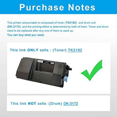 LCL Compatible Toner Cartridge Replacement for Kyocera TK-3182 TK3182 1T02T70US0 ECOSYS M3655idn P3055dn P3155dn (1-Pack Black)