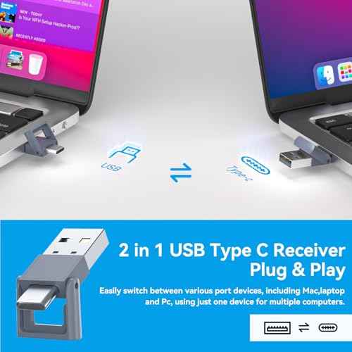 Presentation Clickers for PowerPoint Presentations, [Aluminum Alloy] + [2 in 1 USB C/A] PowerPoint Clicker with Laser Pointer Wireless Presenter PPT Slide Remote Control Computer Clicker for Mac