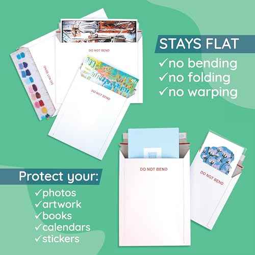 Blue Summit 25 Pack 12.75x15 Rigid Mailers, Cardboard Envelopes, Do Not Bend Photo Mailers, Cardboard Envelopes for cards, For Paper Document, Pictures, and Magazine