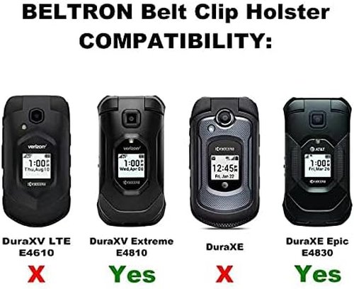 BELTRON Holster for Kyocera DuraXV & DuraXE - Heavy-Duty Rotating Belt Clip Case for Flip Phones