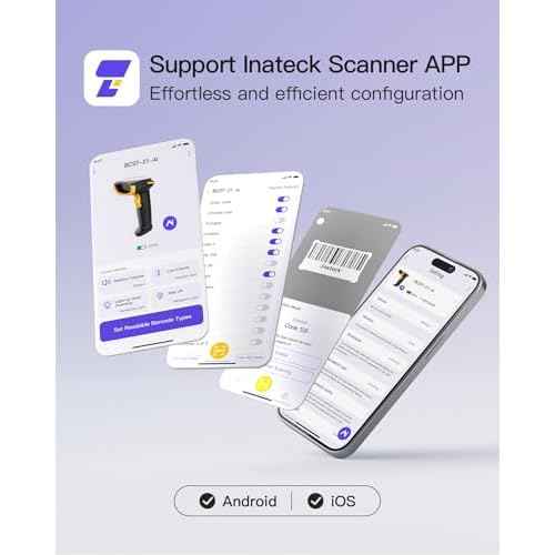 Inateck AI Barcode Scanner Bluetooth, 1D Handheld Scanner Wireless, Handheld Scanner with APP and SDK, 1 Charge 3 Months, BCST-21 AI