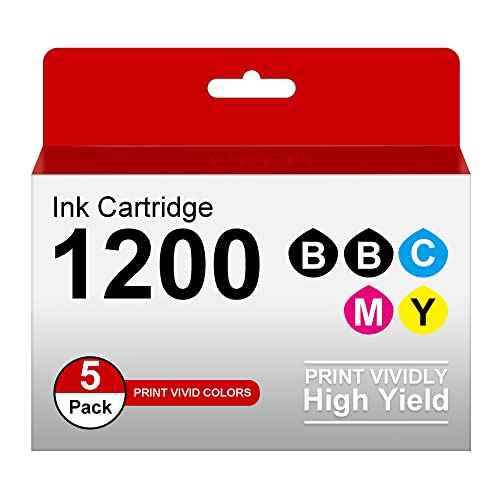 Canon Maxify 1200 Ink Cartridges Compatible Replacement for Canon 1200XL Ink Cartridge use with PGI-1200 MAXIFY MB2720 MB2320 MB2020 MB2120 Printer (Black, Cyan, Magenta, Yellow, 4-Pack)