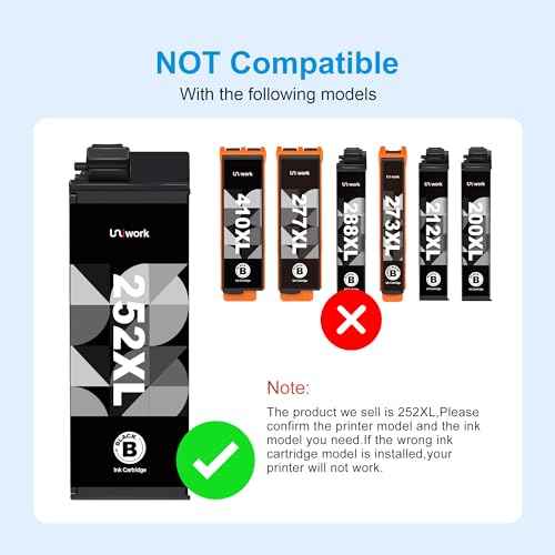Uniwork 252XL Ink Cartridges 8 Pack, Remanufactured for 252XL Ink Cartridge for Epson Printer 252 XL 252XL Ink Cartridges Combo Pack for Workforce WF-3640 WF-3620 WF-7110 WF-7710 WF-7720 WF-7620 Ink