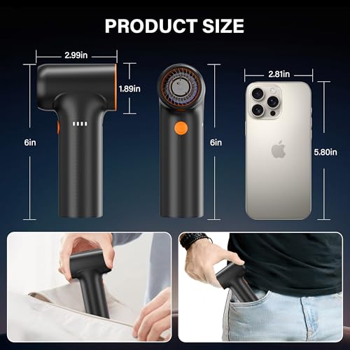 Compressed Air Duster, 260000RPM Electric Compressed Air Duster with Brushless Motor - 3-Speed Adjustable, Replaces Compressed Air Cans for Keyboard, Computer & Outdoor Cleaning (Black)